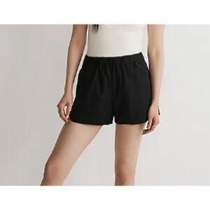 Madewell Women's Pull-On High Rise Cotton Blend Casual Short Almost Black Size M